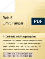 BAB 5 Limit Fungsi (Substitusi Dan Faktorisasi)