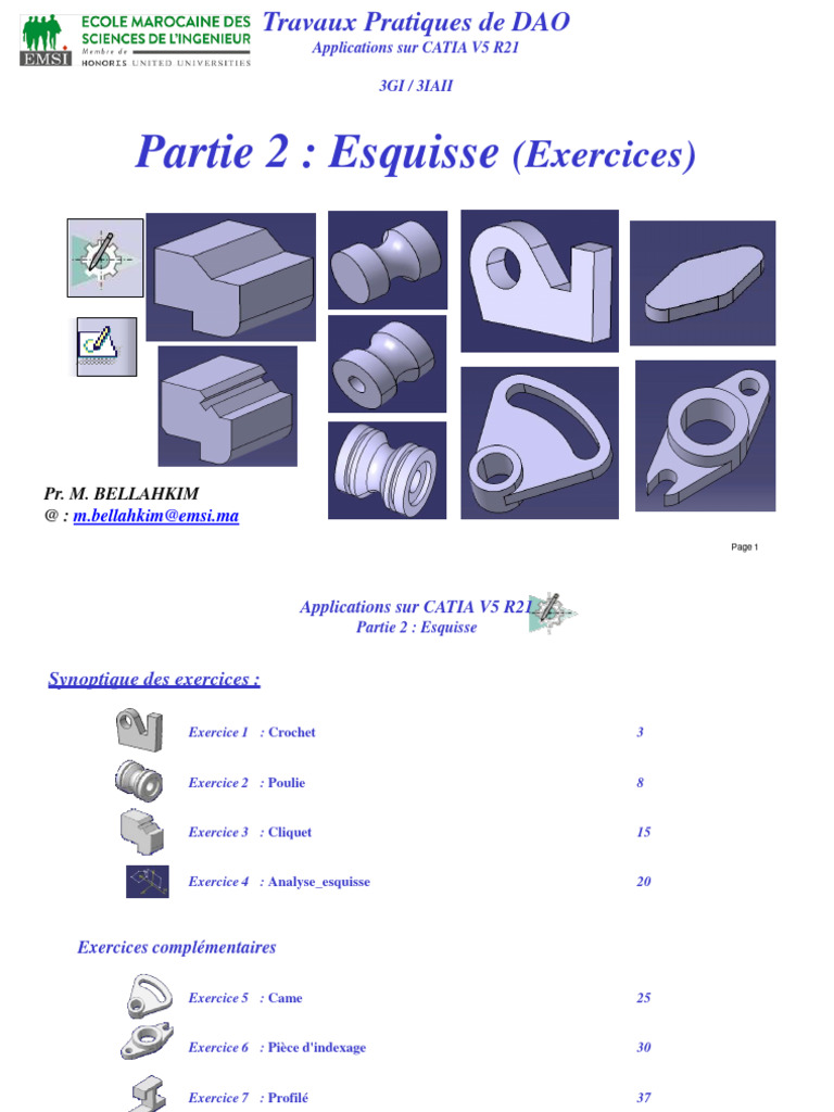 Exercices pratiques sur CATIA V5 R21 | PDF