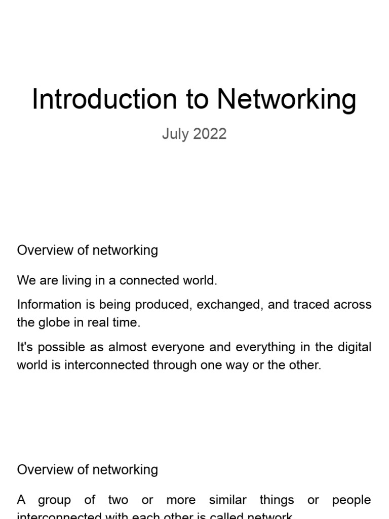 Introduction To Networking Pdf
