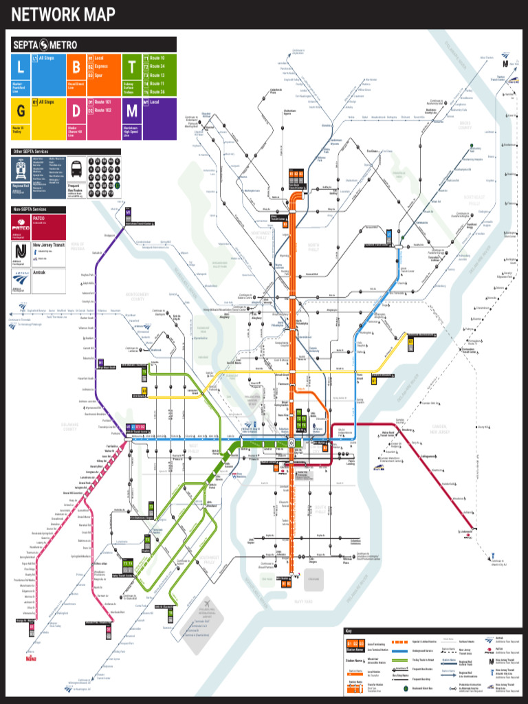 The New SEPTA Map with Renamed Transit Lines | PDF | Septa | Light Rail