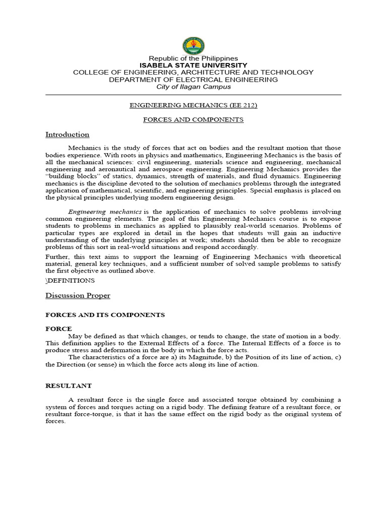 Emech Module 3 | PDF | Engineering | Mechanics
