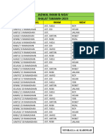 Jadwal Imam Shalat Tarawih