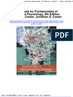 Test Bank For Fundamentals of Abnormal Psychology 9th Edition Ronald J Comer Jonathan S Comer
