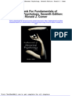 Test Bank For Fundamentals of Abnormal Psychology Seventh Edition Ronald J Comer