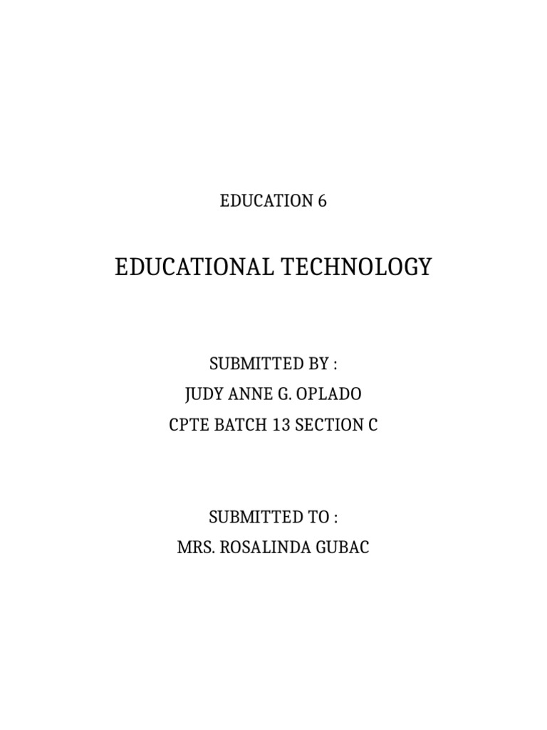 Education 6 | PDF | Educational Technology | Learning