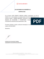 Banco Davivienda Salvadoreño S.A. Certifica Que