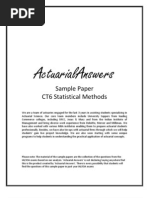 Download Actuarial CT6 Statistical Methods Sample Paper 2011 by ActuarialAnswers by ActuarialAnswers SN68863281 doc pdf