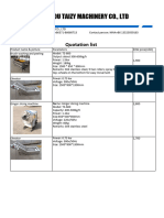 Zhengzhou Taizy Machinery Co., LTD: Quotation List