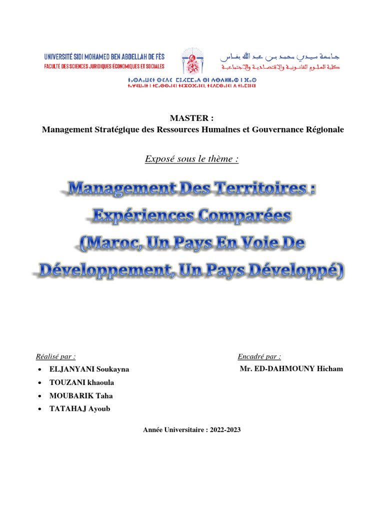 Management Territorial et Comparaisons | PDF | Gouvernance ...