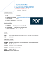 Currículum Vitae Daniel Nabor Infante Ramirez: CELULAR: 972874079