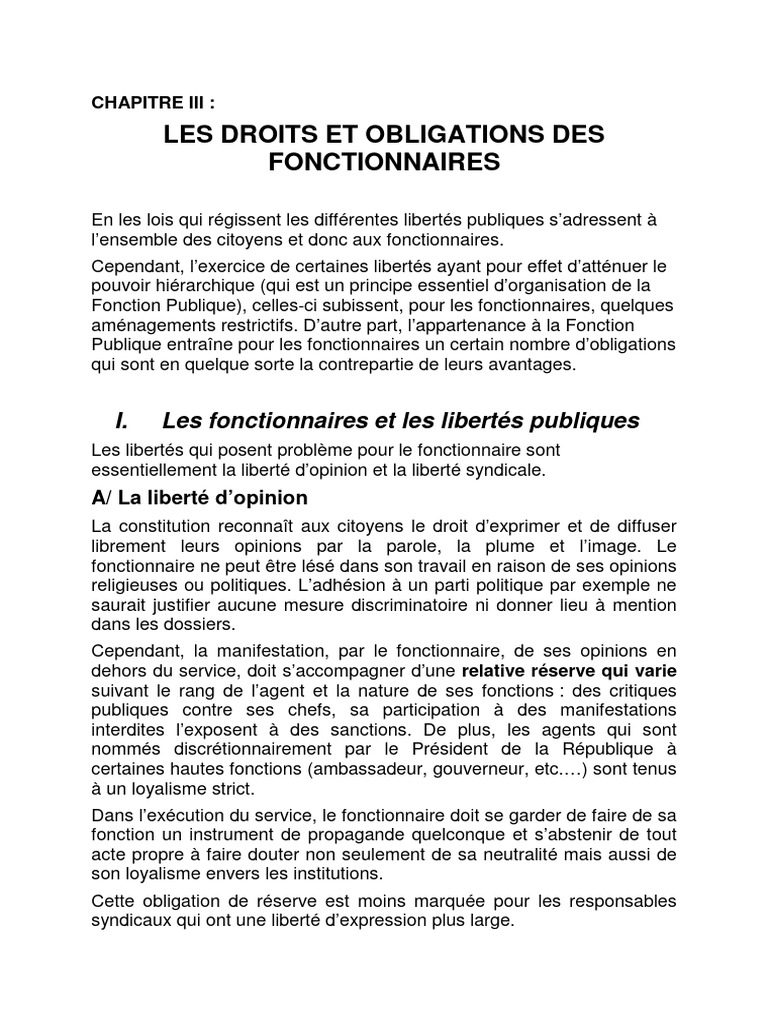 Droits et Obligations des Fonctionnaires | PDF | Grève | Gouvernement