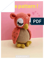 Sleepy Owl Crochet Amigurumi PDF Pattern