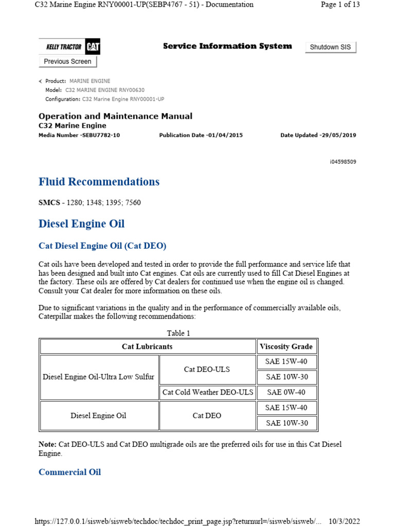 C32 Fluid Reco PDF Motor Oil Biodiesel