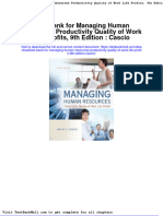 Test Bank For Managing Human Resources Productivity Quality of Work Life Profits 9th Edition Cascio