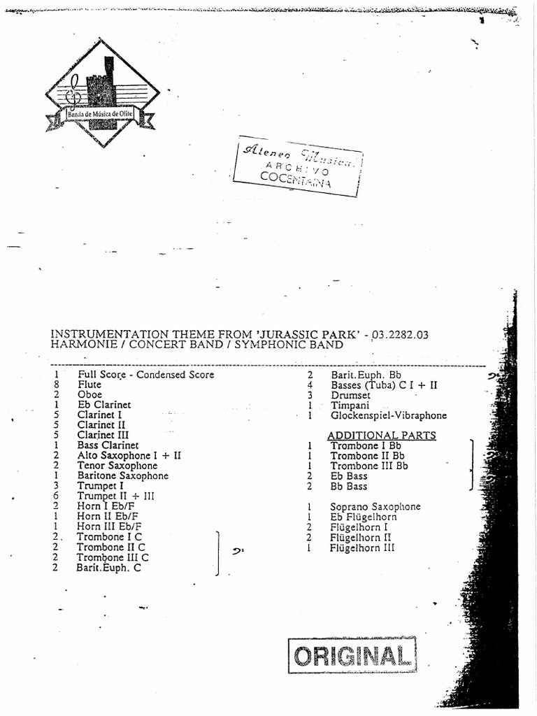 Theme from jurassic park j williams pdf