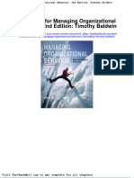 Test Bank For Managing Organizational Behavior 2nd Edition Timothy Baldwin