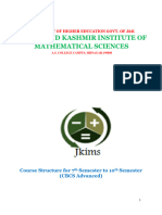 Jammu and Kashmir Institute of Mathematical Sciences: Department of Higher Education Govt. of J&K