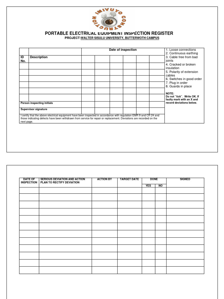 Portable Electrical Equipment PDF Electrical Engineering Electricity