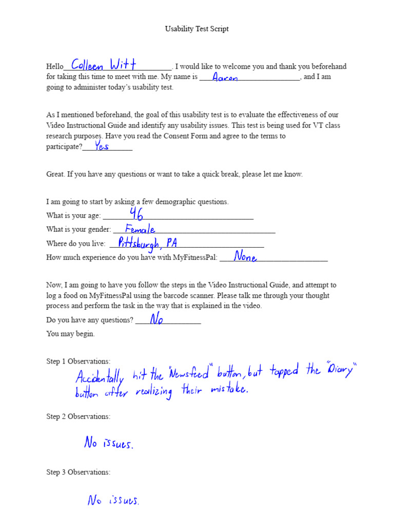 Usabilitytestscript Video | PDF