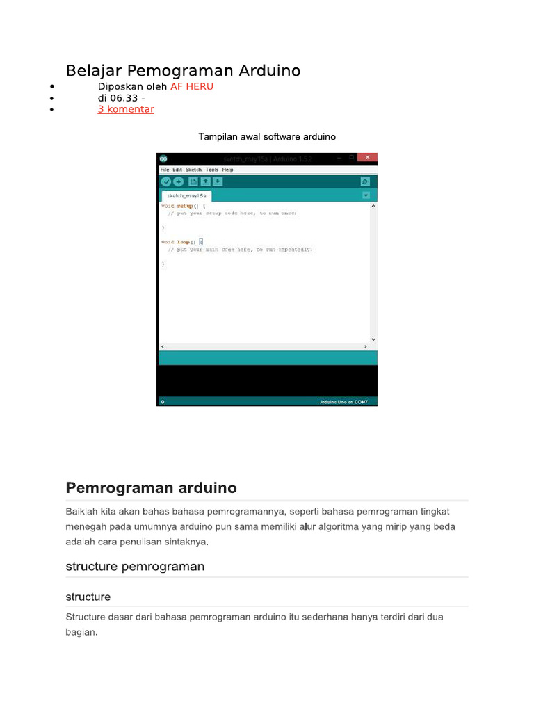 Bahasa Pemrograman Arduino Uno Teknik Otomasi Industri 3 | PDF