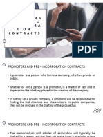 Promoters and Pre - Incorporation Contracts