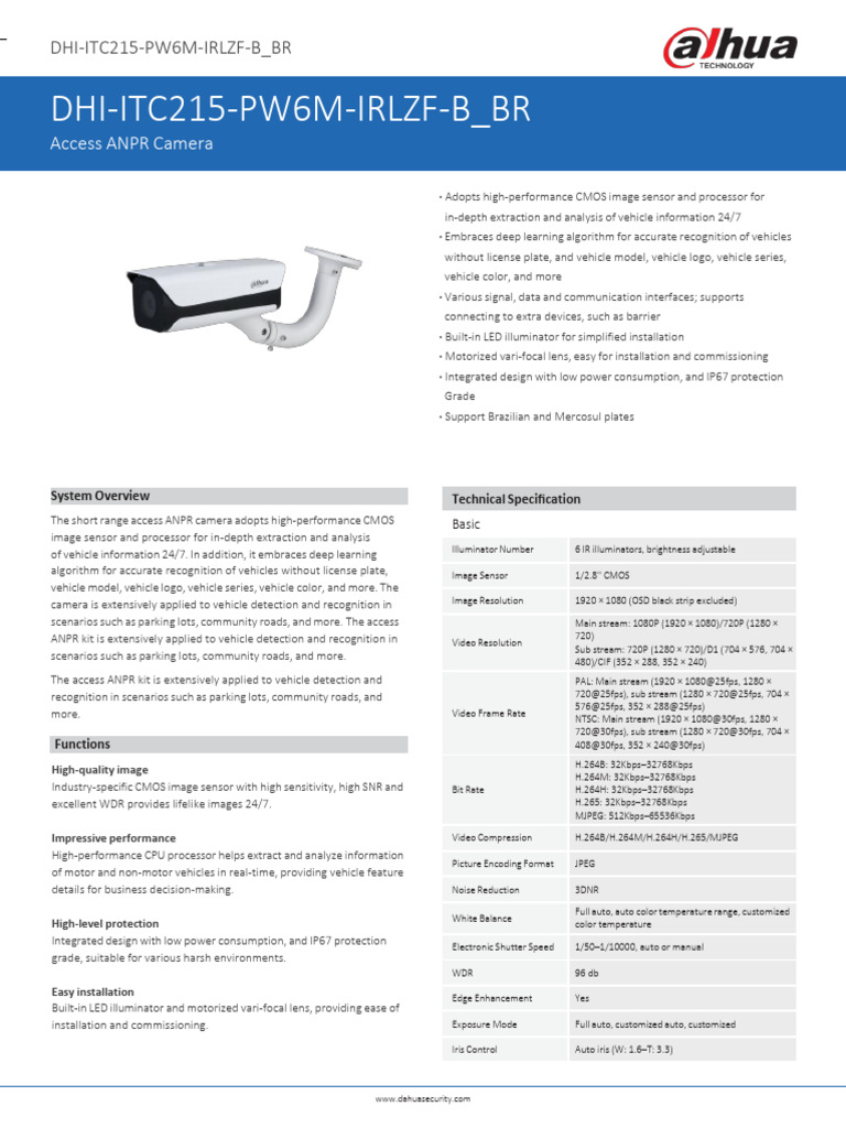 DHI ITC215 PW6M IRLZF B - BR - Datasheet - 202010201 | PDF | Camera ...
