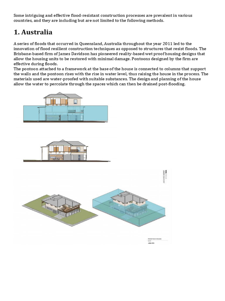 Flood-Resistant Housing Techniques Worldwide | PDF | Flood | Concrete
