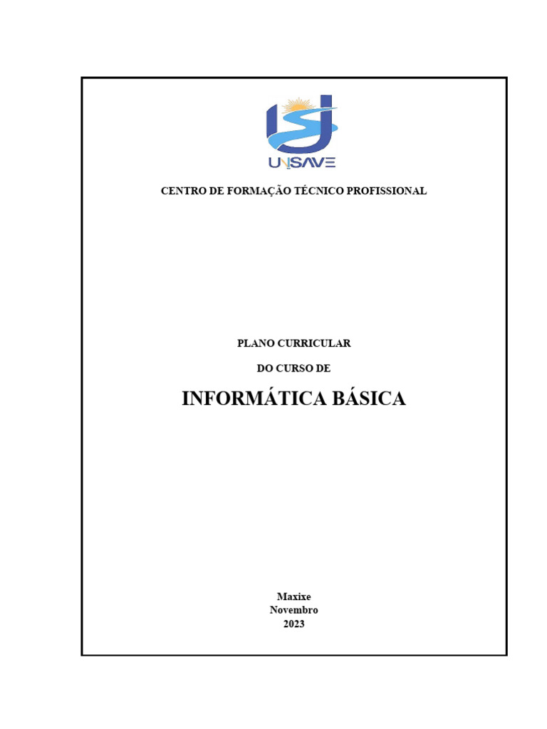 Plano Curricular Curso Informática Básica | PDF | Formação ...