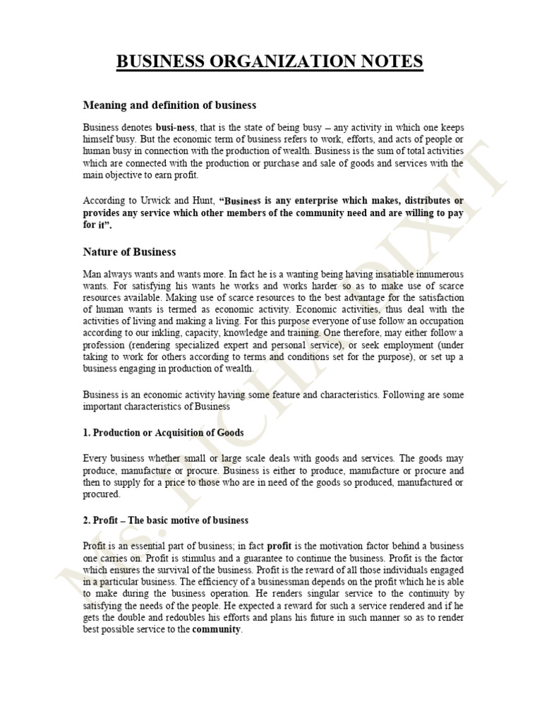 Business Organization Overview for BBA | PDF | Business | Employment