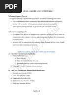 CIR 209 (Lecture 6) Classification - of - Computer - Networks