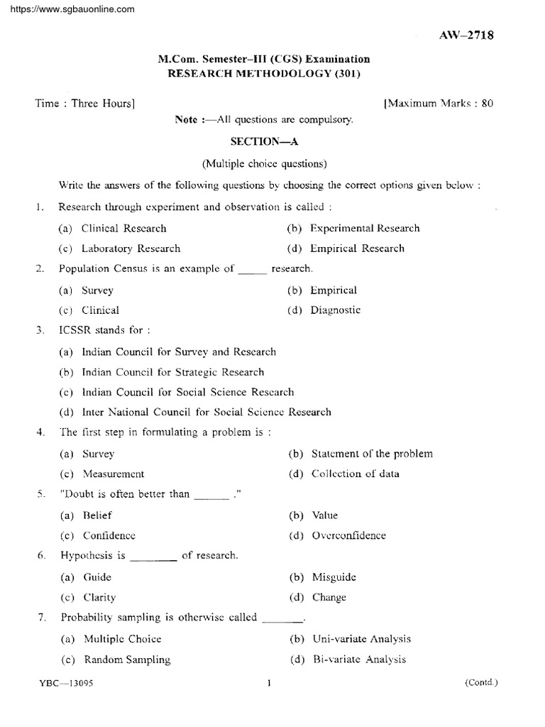 mcom-3-sem-research-methodology-s-2019-pdf-sampling-statistics