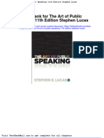 Test Bank For The Art of Public Speaking 11th Edition Stephen Lucas