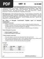 RDBMS Unit - Ii 2023