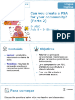 Can You Create A PSA For Your Community? (Parte 2) : 9º ANO Aula 8 - 3º Bimestre