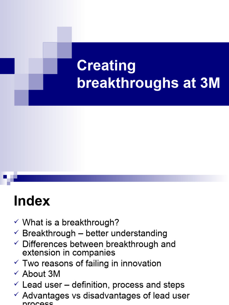 Creating Breakthrough at 3M | PDF | Innovation | Learning