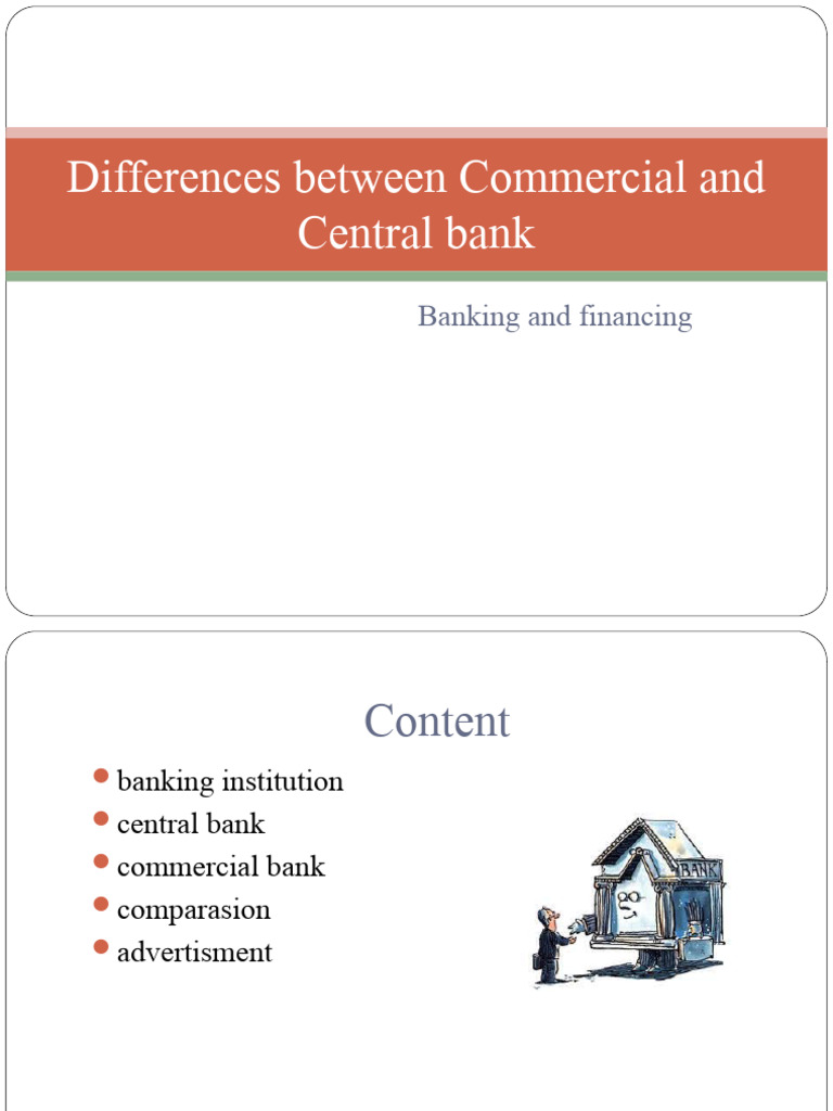 Differences Between Commercial and Central Bank PDF Banks Central