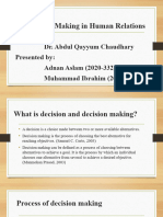 Topic: Decision Making in Human Relations