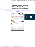 Test Bank For Math and Dosage Calculations For Healthcare Professionals 4th Edition Booth