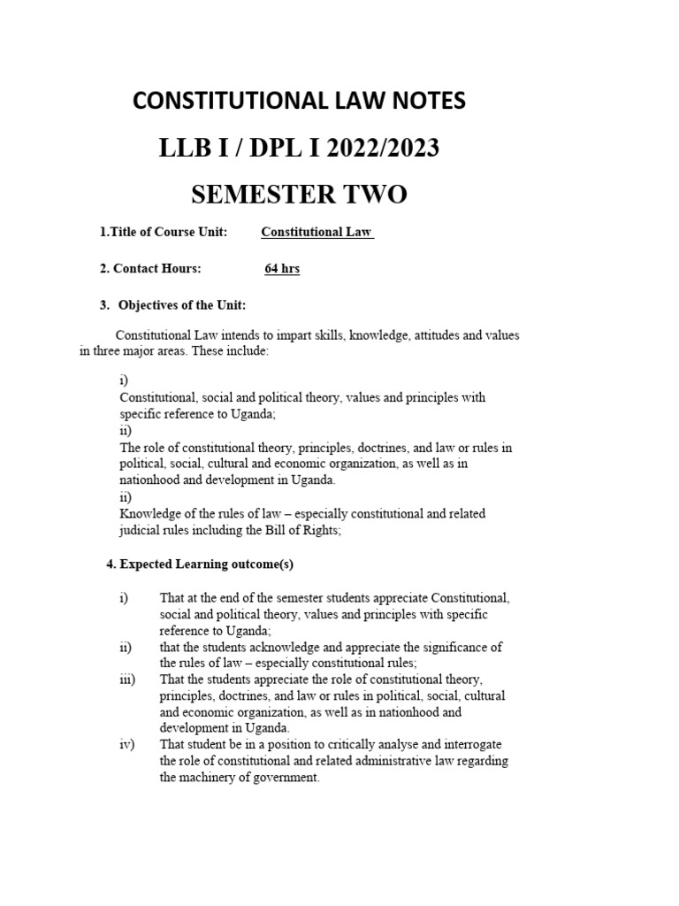Constitutional Law Overview for Uganda | PDF | Dictatorship | Constitution