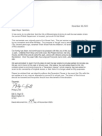 Letter From Philip Hill Re BFD HQ Sale