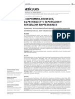 Compromisso, Recursos, Empreendiimento Exportador e Resultados Empresariais