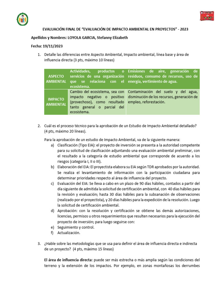 Evaluación Final de Evaluación de Impacto Amb Loyola | PDF | Evaluación ...
