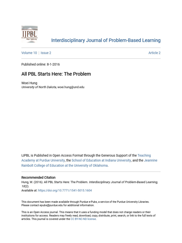All PBL Starts Here - The Problem | PDF | Instructional Design | Learning