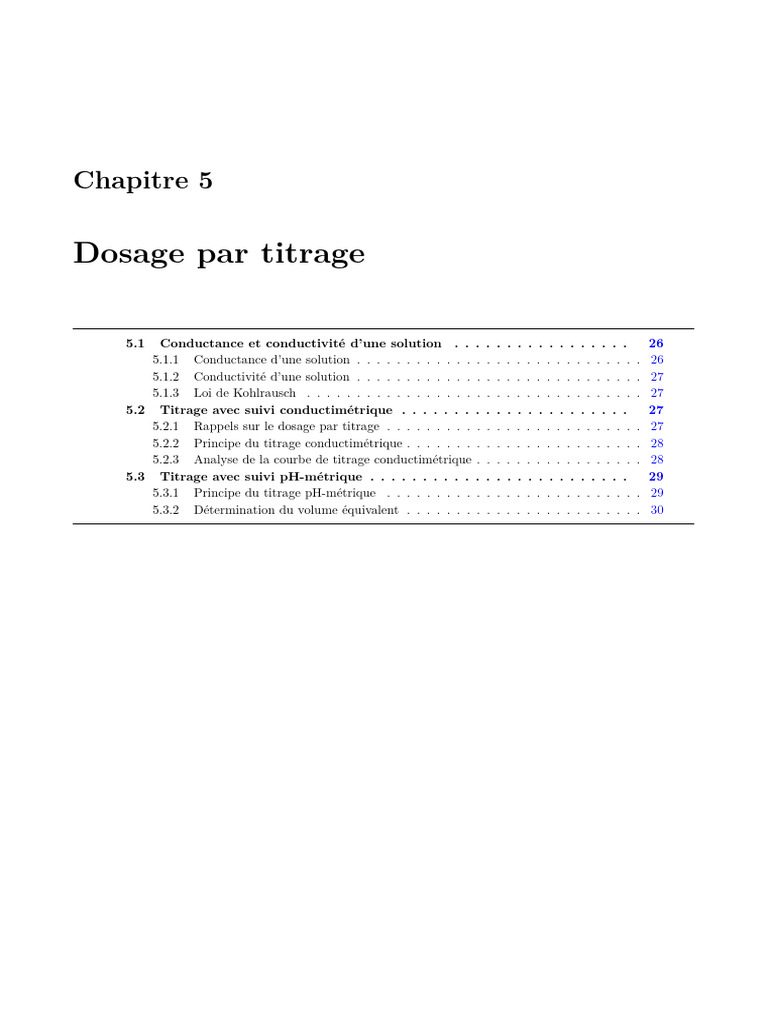 Titrage Conductimétrique et Analyse | PDF | Chimie | Titrage