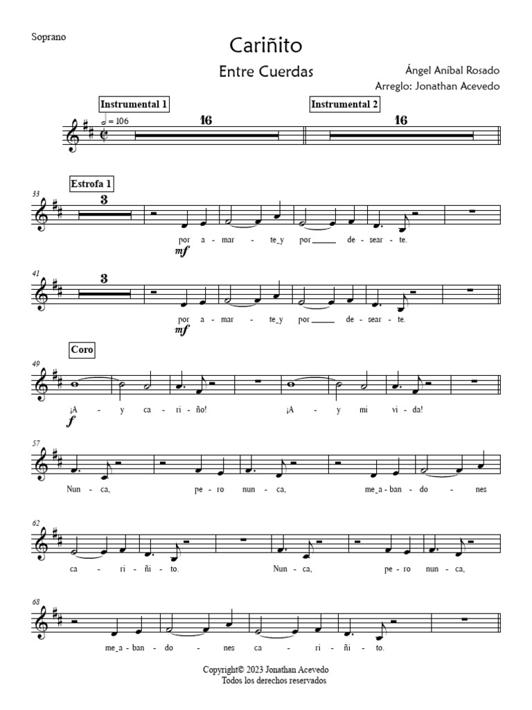 Cariñito Partes Coro Pdf