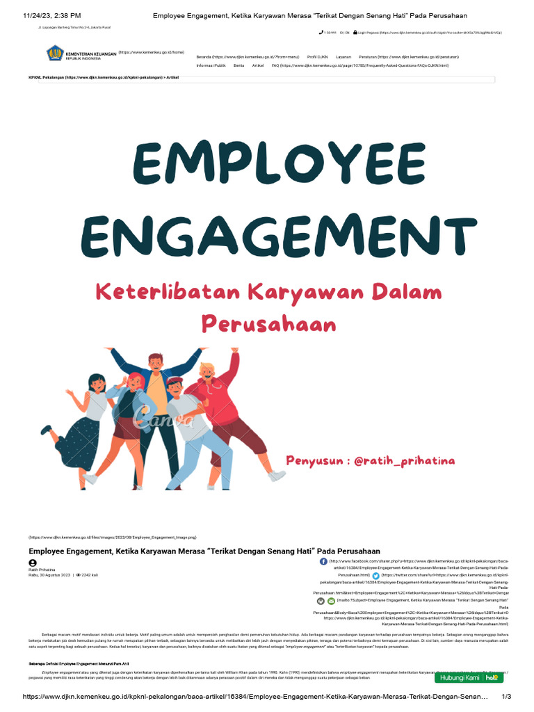 Employee Engagement Ketika Karyawan Merasa Terikat Dengan Senang Hati