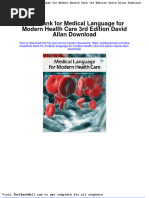 Test Bank For Medical Language For Modern Health Care 3rd Edition David Allan Download
