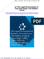 Test Bank For The Legal Environment of Business Text and Cases 11th Edition Cross