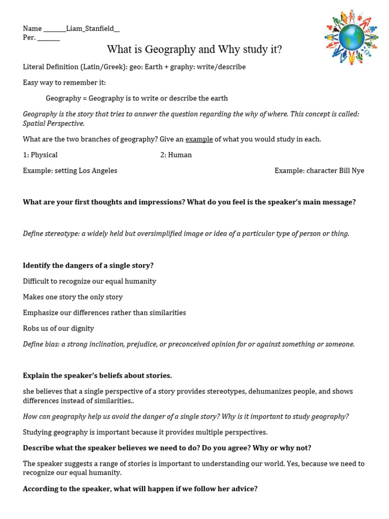 What Is Geography Worksheet | PDF | Geography | Stereotypes