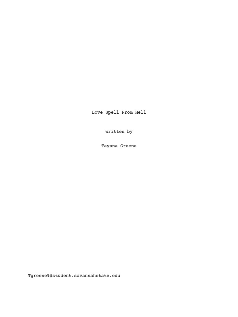 Love Spell From Hell Script | PDF